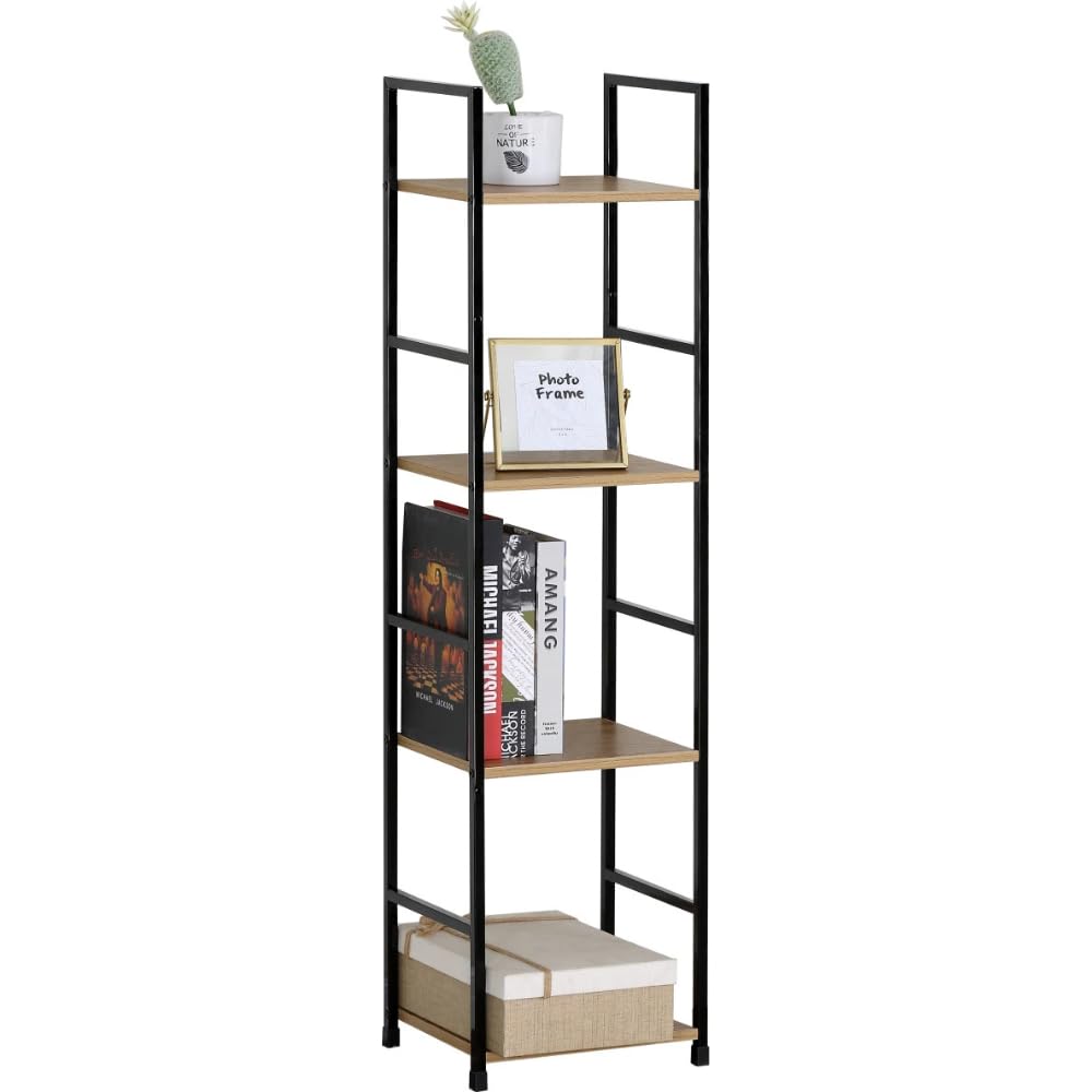 CELINO making your day Industrial 4-Tier Ladder Bookshelf, Bookcase Shelving Unit