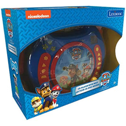 Lexibook, Paw Patrol, Portable CD player with Microphones, Music Player, Repeat and Programming, Karaoke, Headphones jack, Blue, RCDK100PA