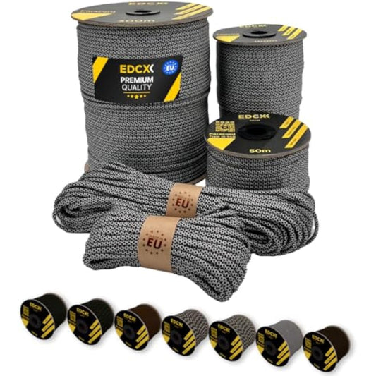 EdcX 4mm Rope 550 - Type III, 100% Rope, 7 Strand Rope, 4mm Rope in Solid Colors