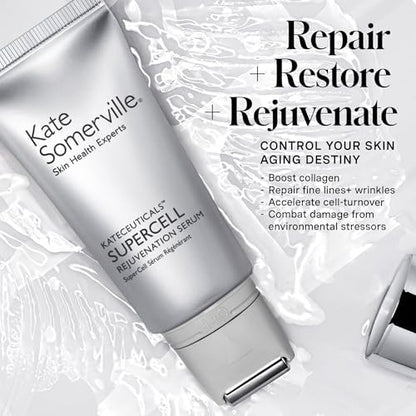 Kate Somerville KateCeuticals SuperCell Rejuvenation Serum, Anti-Ageing, Vegan Stem Cell Formula and Active Peptides, 30 mL