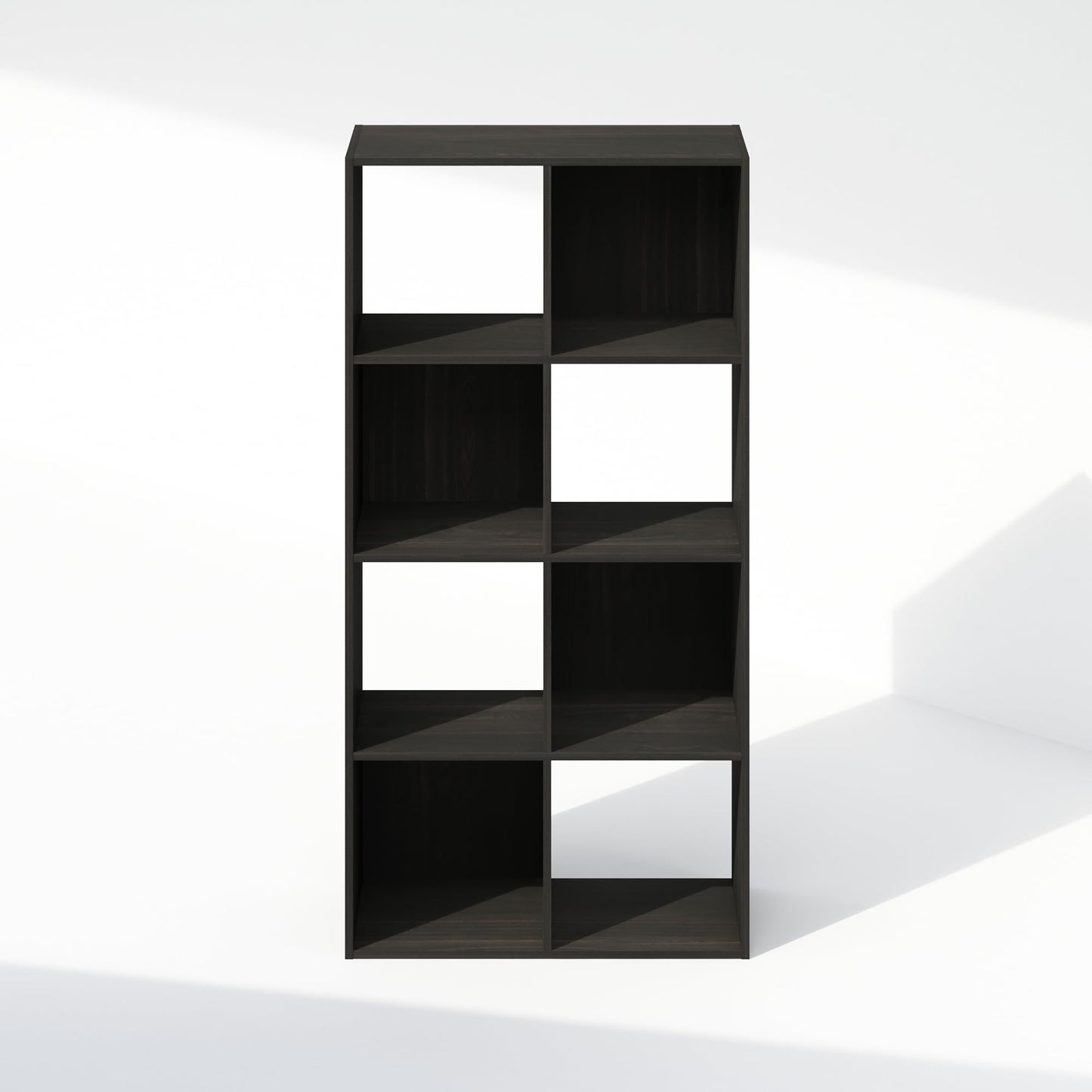 Furinno PELLI Book Shelf, 8-Cube Bookshelf, Horizontal Cube Storage Organizer Bookcase, 11.7 x 23.7 x 47, for Living Room, Bedroom, Home Office