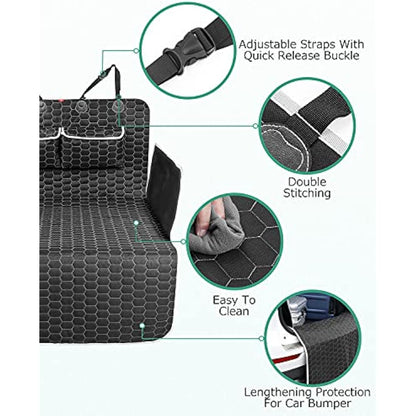 Oasser Car Boot Liner 4-layer Non-slip Waterproof Washable Fabric Protector with Bumper Cover Fits Most Cars Unique Pattern Design Durable and Thick Weight 1.6KG
