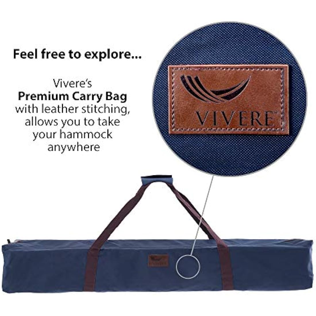 Vivere UHSDO8-20 Double Cotton Hammock with Space-Saving Steel Stand Including Carrying Bag, Tropical