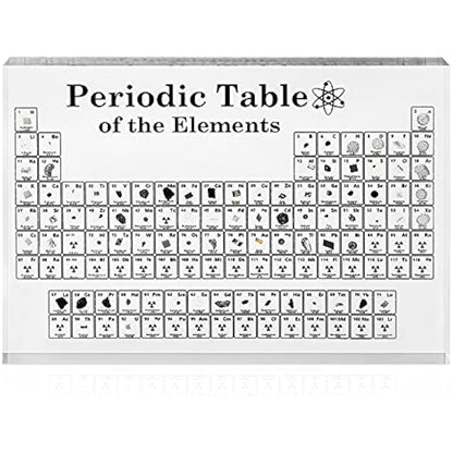 Bomoya Periodic Table with Real Elements Samples,Acrylic Periodic Table Display with Elements Teaching Tool Student Teacher Gift Craft Decoration