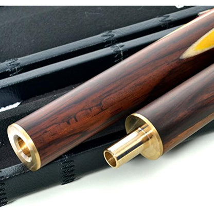 CUESOUL 57" 3/4 Jointed Snooker Cue Hand-Spliced with 2 Extensions Packed in Leatherette Cue Case