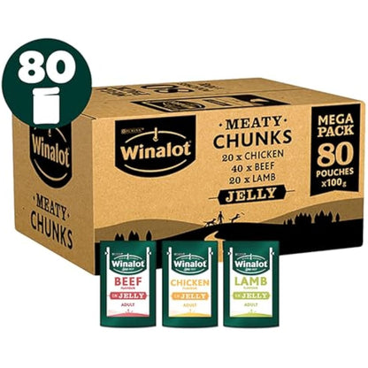 Winalot Meaty Chunks Mixed in Jelly Wet Dog Food 80x100g
