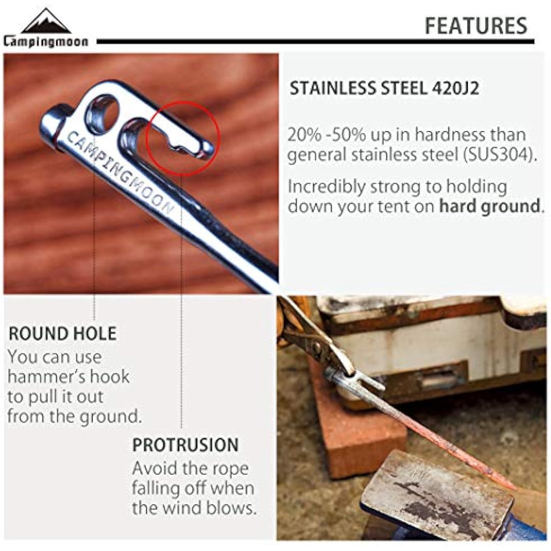 Stainless Steel Tent Stake R-30-8P