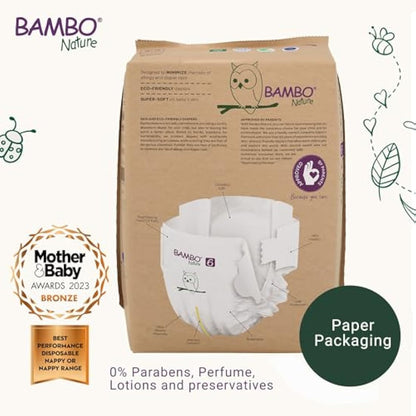 Bambo Nature Premium Eco Nappies, Size 6 (35+ lb/16+ kg), XXL, 20PK, Eco-Labelled Sustainable Nappies, Enhanced Leakage Protection, Secure and Comfortable Baby Nappy