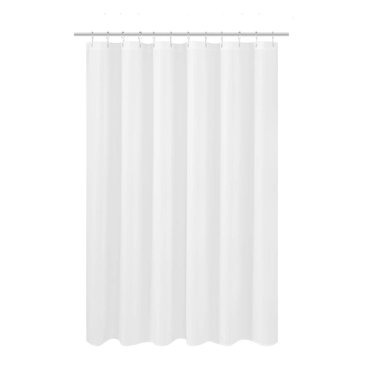 N&Y HOME Fabric Shower Curtain Liner 69 x 70 inches, Hotel Quality, Washable, Water Resistant White Spa Bathroom Curtains with Grommets, 69x70