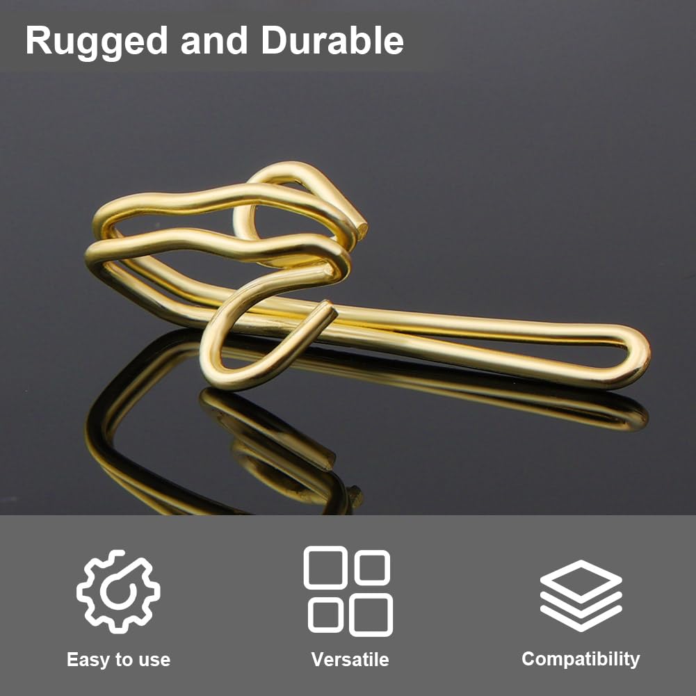 Alaoo 120 Pack Curtain Hooks, Metal Curtain Hooks, Gold Curtain Header, Heavy Duty Curtain Hooks, Tape Drapery Hooks for Drapery Shower Curtain
