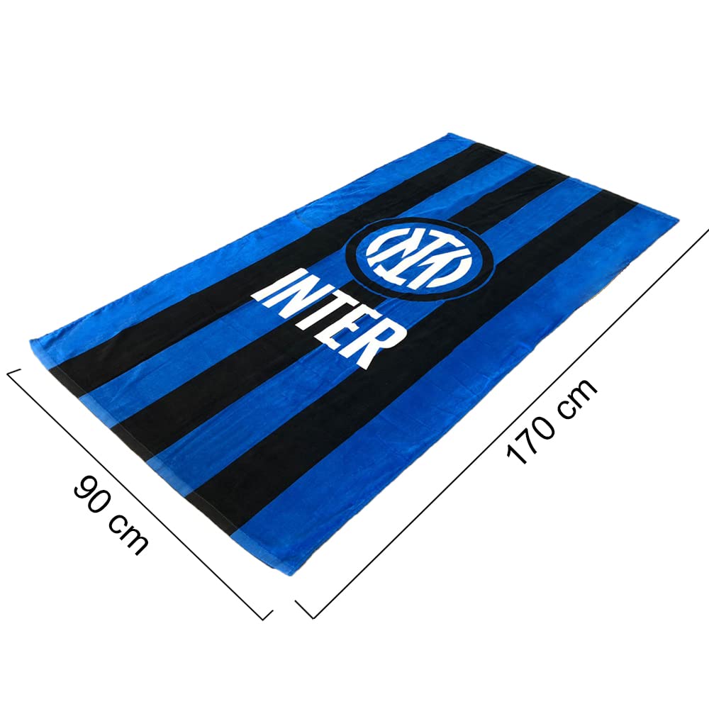 Inter Terry Beach Towel, 90 x 170, Logo, 100% Cotton, Official Product, Graphic Nerazzurri