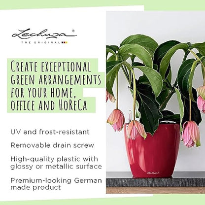 Lechuza Self Watering Plant Pot CLASSICO 50 LS Garden Flower Indoor and Outdoor Plastic Planter with Drainage Hole D50 H47 cm White High-Gloss