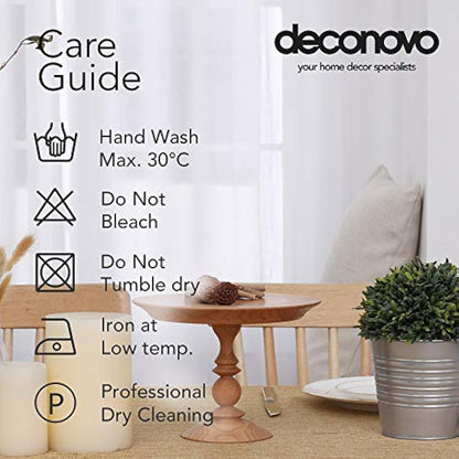 Deconovo Tablecloth Wipeable Plain Faux Linen Table Cover for Kids Painting 55x95in(140x240cm) Golden Brown