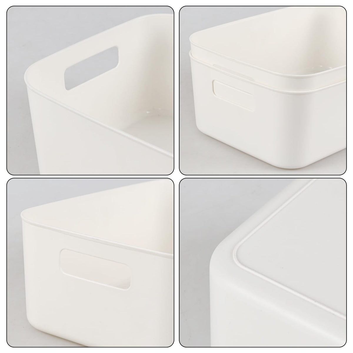 Haodehen 6 Packs Plastic Storage Boxs, Open Organizer Containers Bins