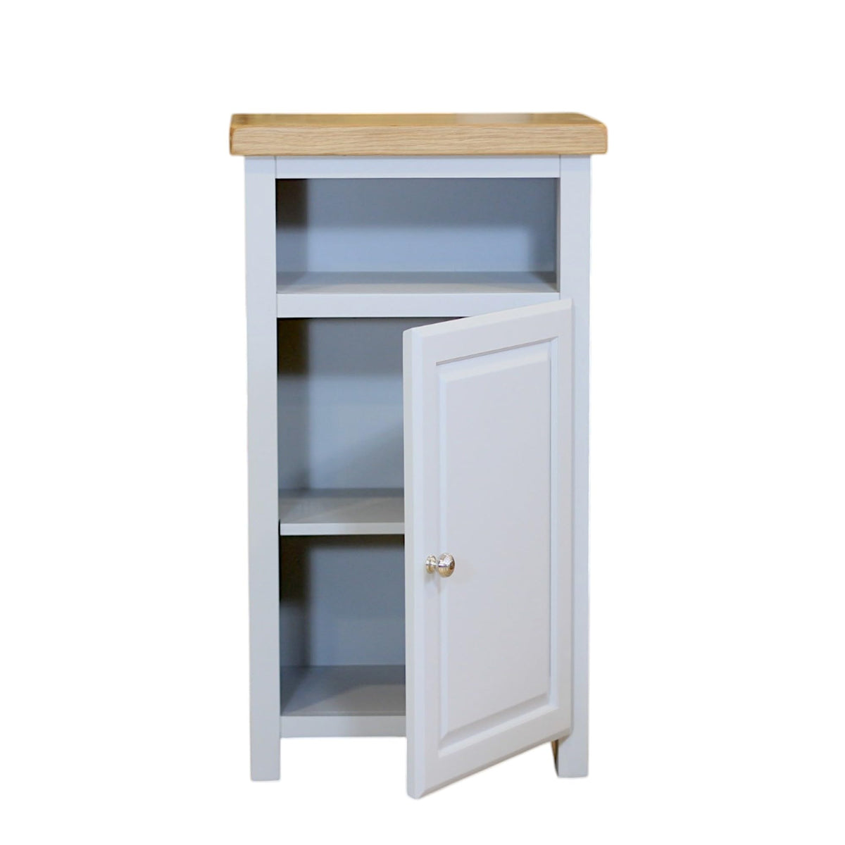 GROFurniture Cashmere Grey Slim Cabinet, Bathroom Storage Cabinet, Oak Painted Cupboard, Hallway Storage Unit, Storage Cupboard