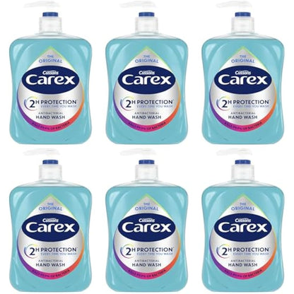 Carex 2 Hour Protection Antibacterial Original Hand Wash, Clean & Protect Hands, Bulk Buy, Pack of 6 x 500ml