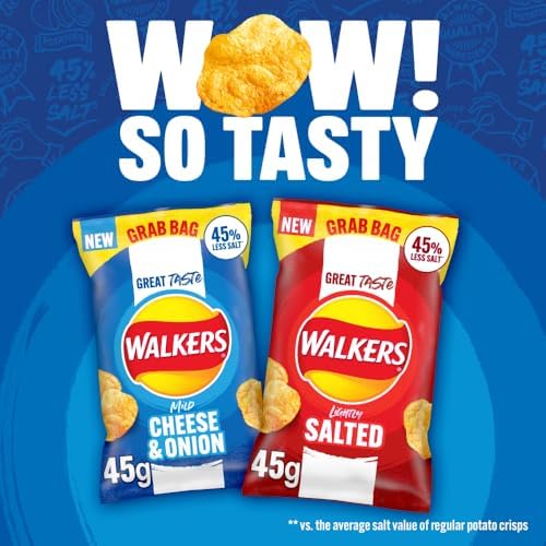 Walkers Less Salt Lightly Salted Crisps 45g (Case of 32)