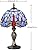 MIAOKE Table Lamp Stained Glass Crystal Bead Style Table Light, Handmade Desk Bedside Table Night Lamp, Antique Art Craft Gifts Lover Kid Living Room Bedroom Study Bookcase Desk Ligh(Blue Dragonfly)