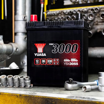 Yuasa YBX3055 12V 36Ah 330CCA Sealed Maintenance Free High Performance Car Battery