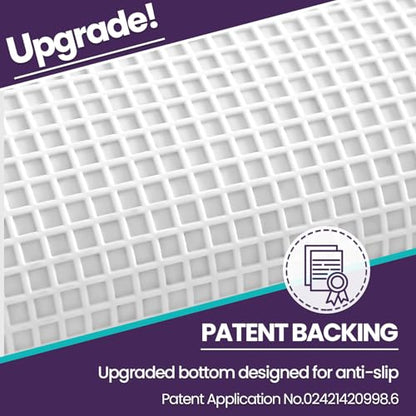 DEXI Bath Mat 61 x 110 cm, Non-Slip Absorbent Bathroom Mats, Machine Washable, Soft and Thick Microfibre Shower Rug, White