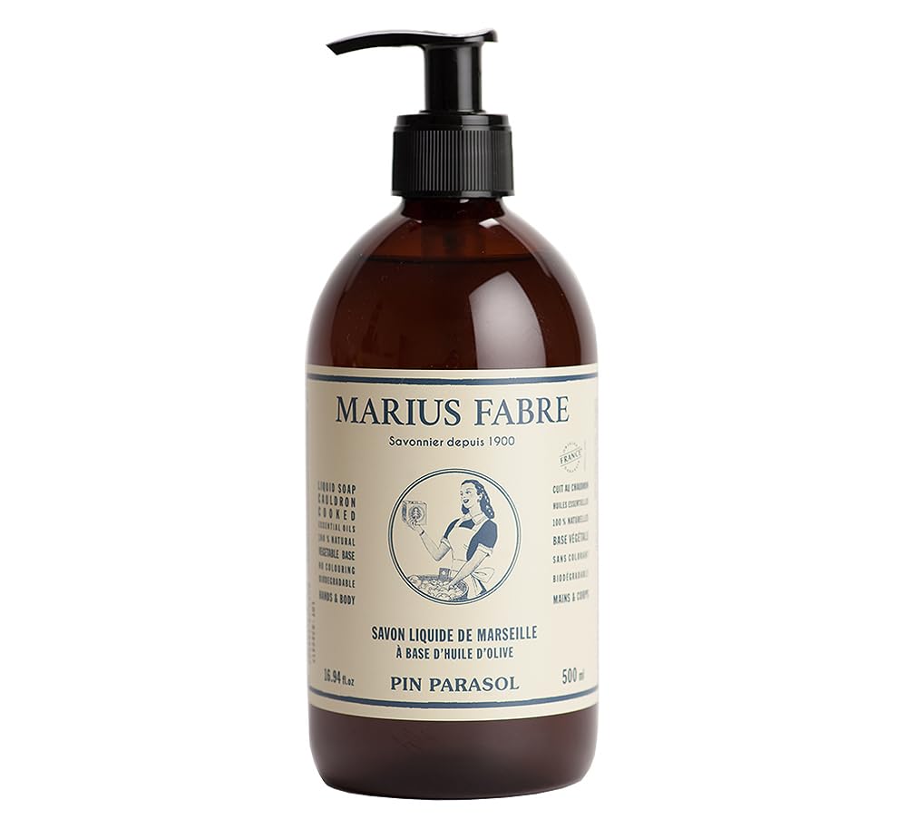 Marius Fabre Savon de Marseille Liquid Soap 500ml - Natural Pine Fragrance