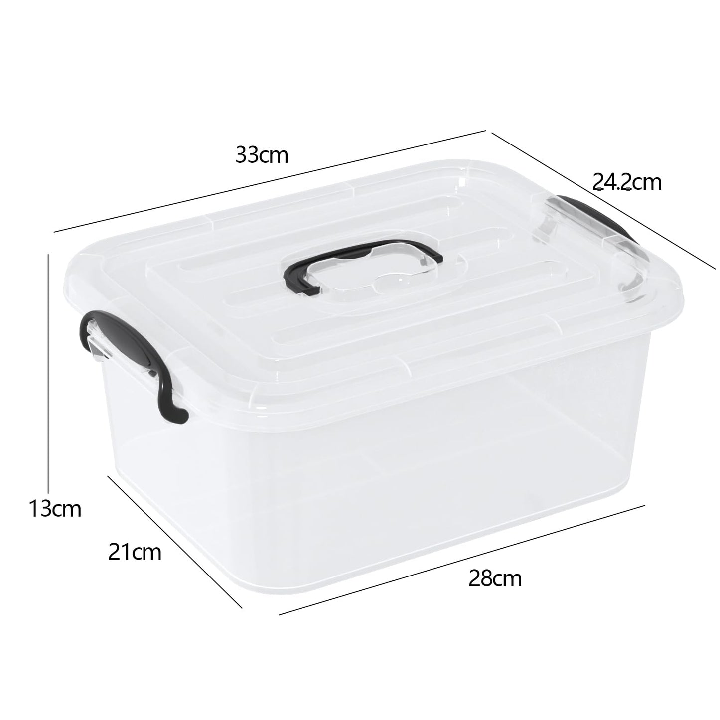 Ikando 6 Packs 8L Storage Boxes with Lids, Stackable Storage Box Clear