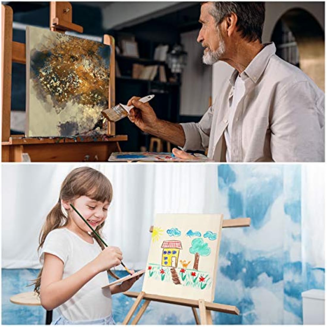 Belle Vous Unfinished Wooden Canvas Painting Boards (4 Pack) - 30 x 30cm / 12 x 12 Inches - Natural Basswood Panel - Mixed Media Cradle Panels for Encaustic Art, Paint Pouring & Crafts