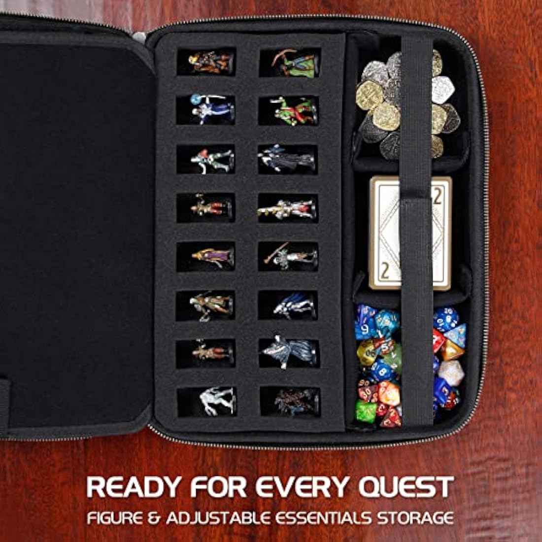 ENHANCE Collector's Edition RPG Organizer Case - DnD Binder with Built-in Character Sheet Holder and Erasable Scribe Panel, Dice Rolling Area, Removable Pen Pouch, Miniature Foam Tray (Dragon Purple)