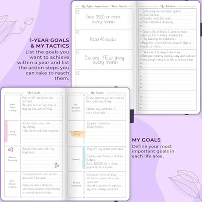 GoGirl Planner and Organizer for Women – Pocket Weekly Planner, Goals Journal & Agenda for Time Management & Productivity. Undated (Purple)