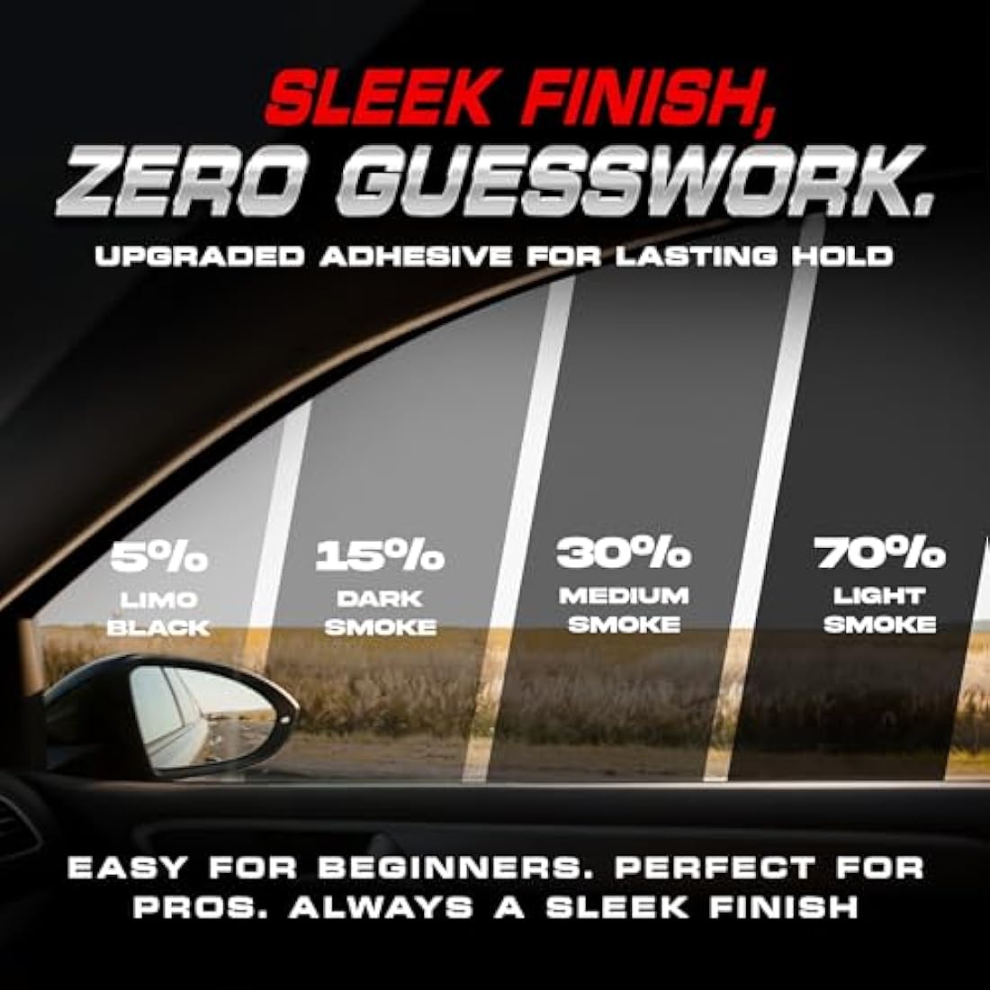 Car Window Tint BLACKGLASS IX Professional Quality Window Tinting Film for Van & Vehicles (15% VLT, 6m x 65cm, 2 Ply, Dark Smoke Tint) Solar, Glare and Privacy Film With Installation Instructions