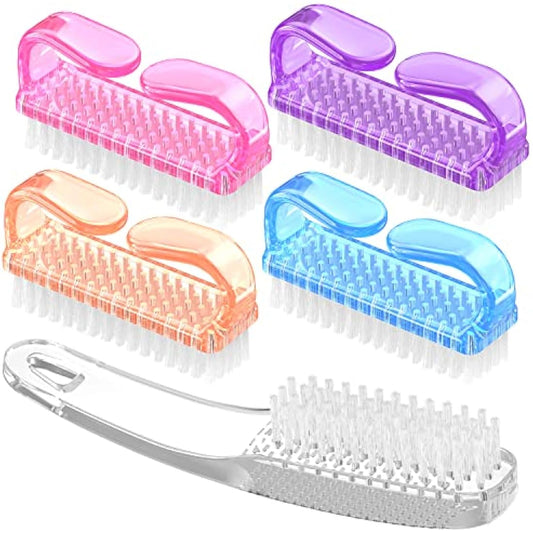 Larbois Nail Brush - Cleaning Brush for Fingernails and Toenails, Handle Grip (5 Pack)