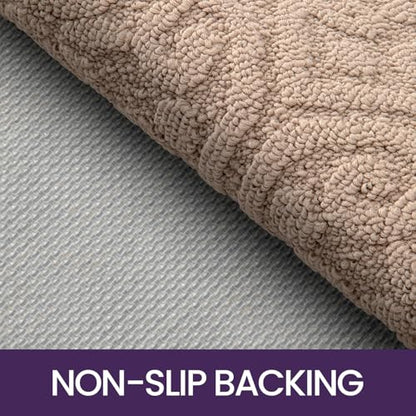 DEXI Door Mats Indoor 81 x 122 cm, Dirt Trapper Doormat with Non Slip Rubber Backing, Thin Washable Front Entrance Mat for Inside, Patio, Porch, Beige