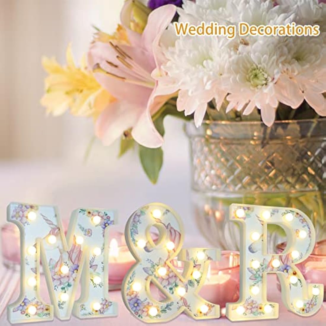 Vimlits Unicorn Light Up Letters, LED Letter Lights Warm White Alphabet Sign Unicorn Gifts for Girls Birthday Unicorn Party Decorations Bedroom Night Light Christmas Valentine Wall Table Decor - K