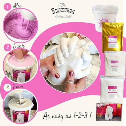 Edinburgh Casting Studio Premium Hand Casting Kit for 2 - Gift for Valentine's, Engagement, Wedding, Anniversary, Couples