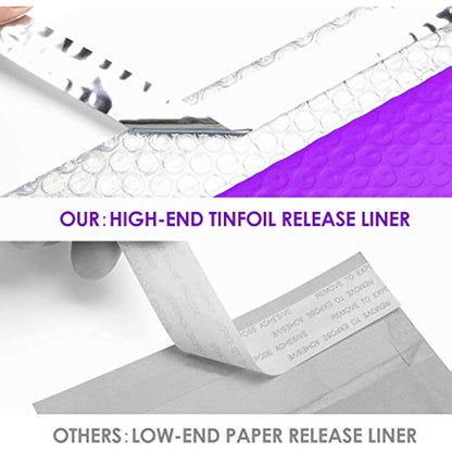 Switory 25Pcs Poly Bubble Mailers A5 Padded Envelopes Bulk Bubble Lined Wrap Polymailer Bags for Shipping Packaging Mailing Self Seal Purple 15.2cmx22.9cm