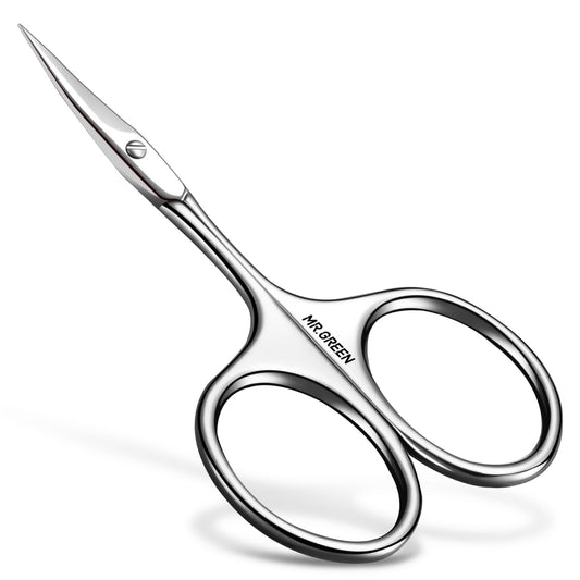 MR.GREEN Eyebrow Scissors Curved Blade Cuticle Facial Hair Scissors Professional Stainless Steel Manicure Trimmer Hair Remover (Mr-2001)