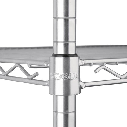 Vogue 13186 4 Tier Wire Shelving Kit 915X610mm Galvanised Zinc Shelf Storage Rack, 1840h x 915w x 610dmm