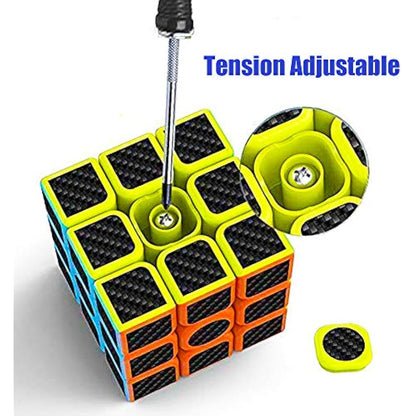 ROXENDA Speed Cube Set, 2X2 3X3 Speed Cube Original Fast Cube with Instruction (Carbon Fiber)