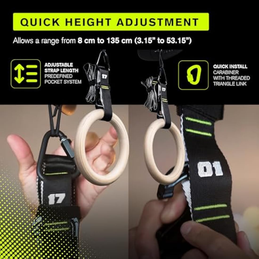 Duonamic Eleviia Neutral Grip Pull up Handles - Portable Pull up Bar for Travel, Workplace or Home - Pull up Bar Doorway - Pull up Grips - Perfect for Calisthenics Enthusiasts, Gymnasts & Climbers