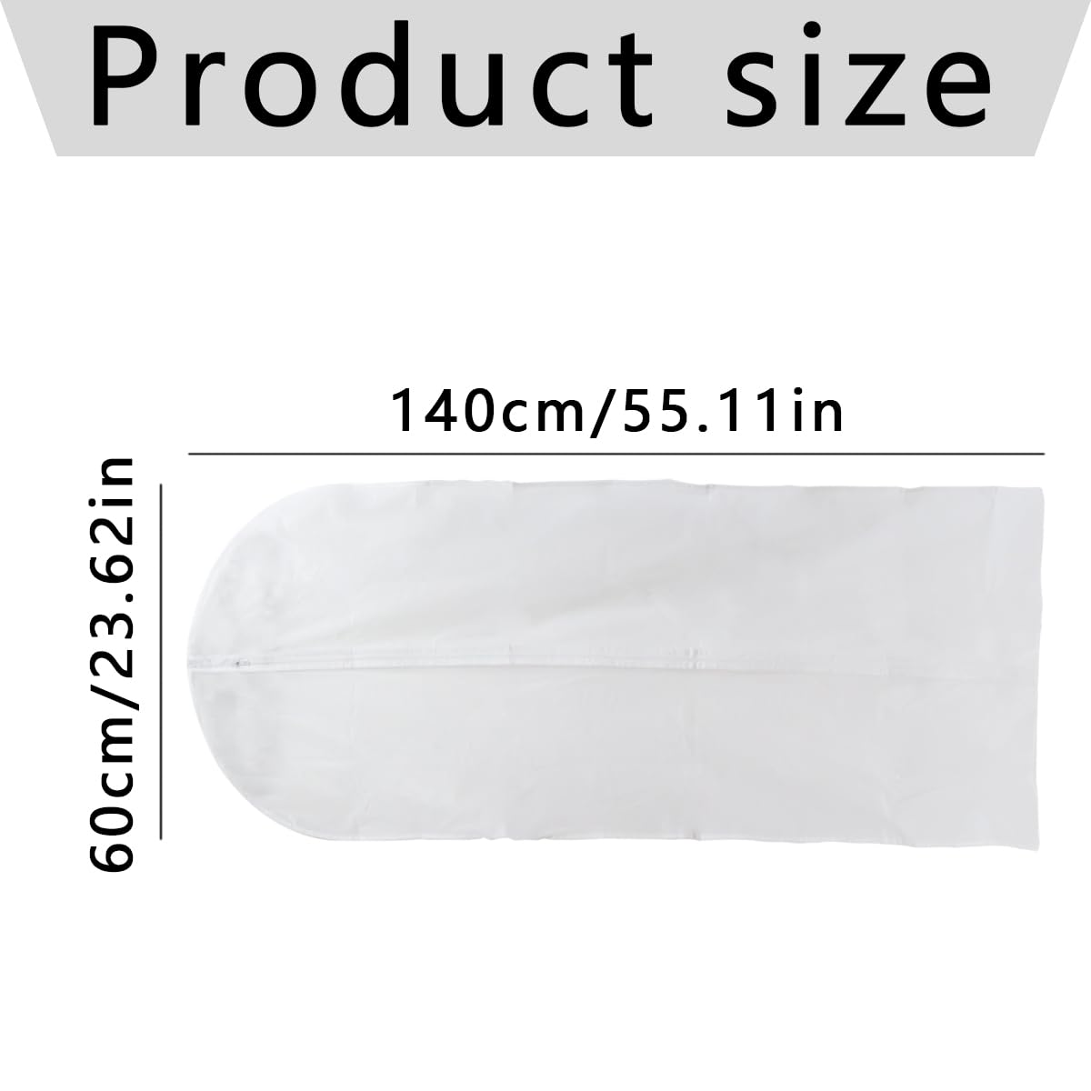 GroveEss Long Dress Bags Covers,60x140cm Full Zipper Clothes Protector Hanging Bags,Dust Proof Water Resistant Clothing Storage Bags for Travel