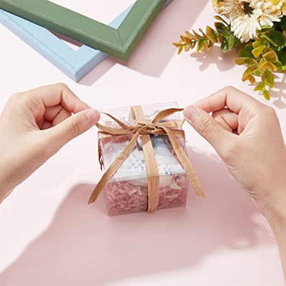BENECREAT 30PCS 7x7x7cm Clear Cube Wedding Favour Boxes PVC Transparent Cube Gift Boxes for Jewelry Storage Display, Cake, Candy, Chocolate, Balloon