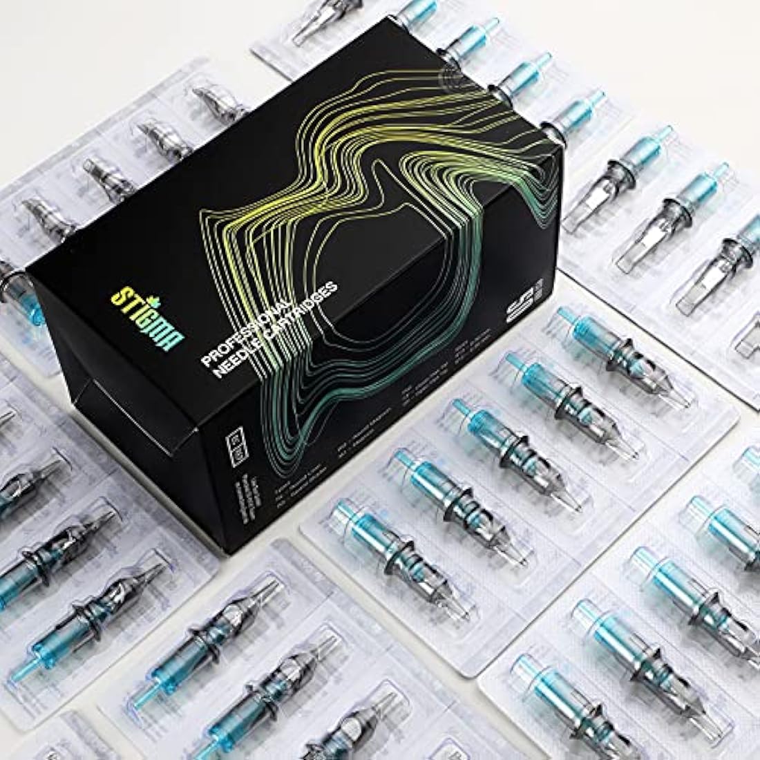 STIGMA 50Pcs Tattoo Cartridges Needles Disposable Mixed #10 Bugpin Round Liner Cartridge 3RL 5RL 7RL 9RL 11RL EN02B-50KIT-R