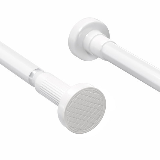 Goowin Extendable Shower Curtain Pole 82 to 205cm,No Drill Telescopic Pole,25mm Pipe Diameter,Multi-Purpose for Bathroom, Kitchen, Wardrobe(White)