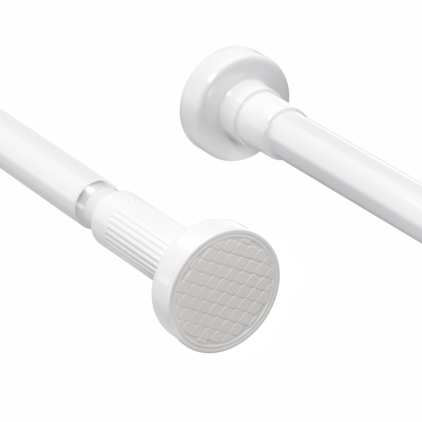 Goowin Extendable Shower Curtain Pole 82 to 128cm,No Drill Telescopic Pole,25mm Pipe Diameter,Multi-Purpose for Bathroom, Kitchen, Wardrobe(White)