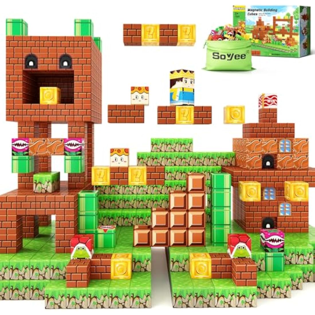 Magnetic Blocks Building Toys - Build Mine Magnet World Set, Magnet Toys for Boys & Girls Ages 5-7, Buildable Game Elements Gifts Toys for 3+ Year Old Boys & Girls