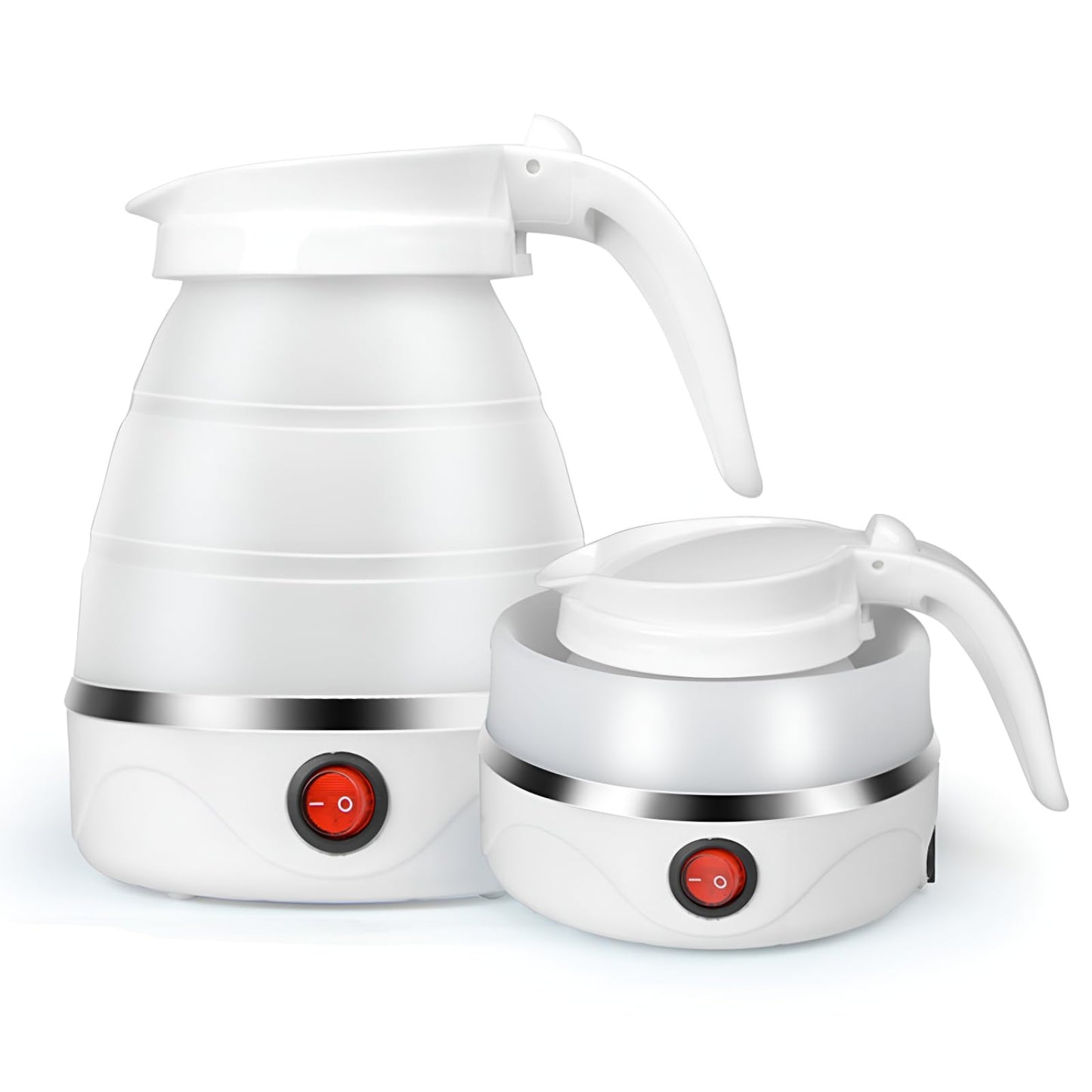 AHDXKUE Foldable Electric Kettle, Travel Kettles Electric Small, 600ML Silicone Mini Kettle Portable Kettle, Tea Coffee Maker, Travel Kettles with