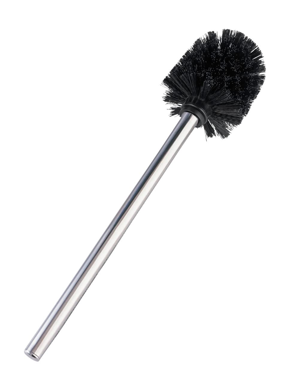 WENKO 19946100 Spare brush with stainless steel handle Black for WC brush sets, Metal Stainless steel, 8 x 35 x 8 cm, Shiny