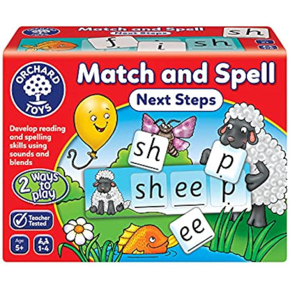 Orchard Toys Match and Spell Next Steps, Educational Spelling Game Age 5+, Helps Teach Phonics and Word Building using Sounds and Blends.