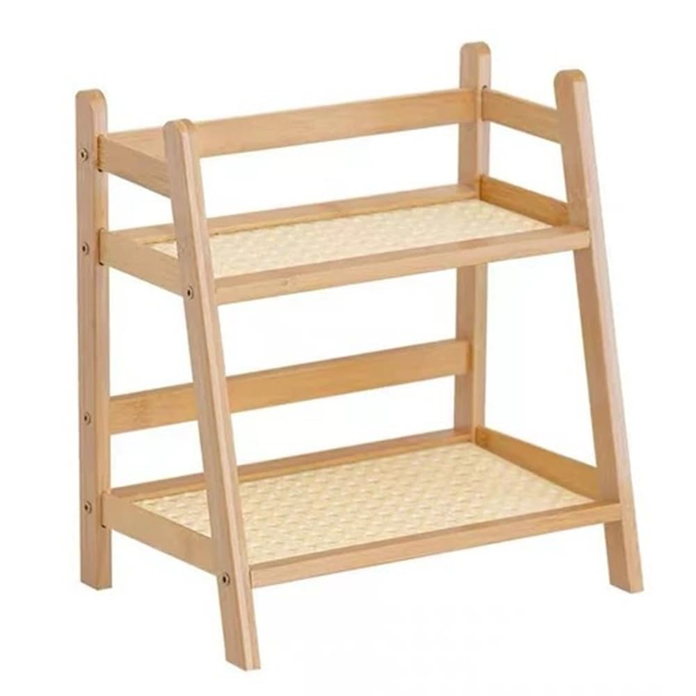 YEHEI Wooden Storage Shelf,2-Tier Desktop Organizer - Multi-Use Display Rack for Supplies, Makeup, Stationery