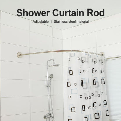 Hershii Curved Shower Curtain Rod Adjustable 70-95 cm x 70-95 cm